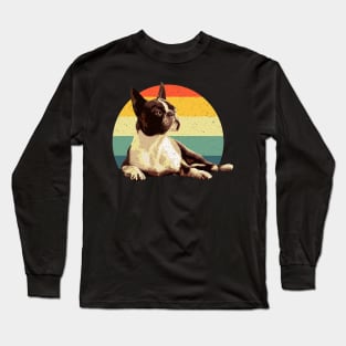 Cool Boston Terrier Art For Men Women Boston Terrier Lovers Long Sleeve T-Shirt